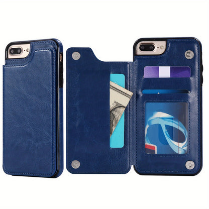 Premium PU Synthetic Faux Leather Wallet Case Designed for Various for iphone Models, Featuring Card Slots, a Stand, And Shockproof Protection.
