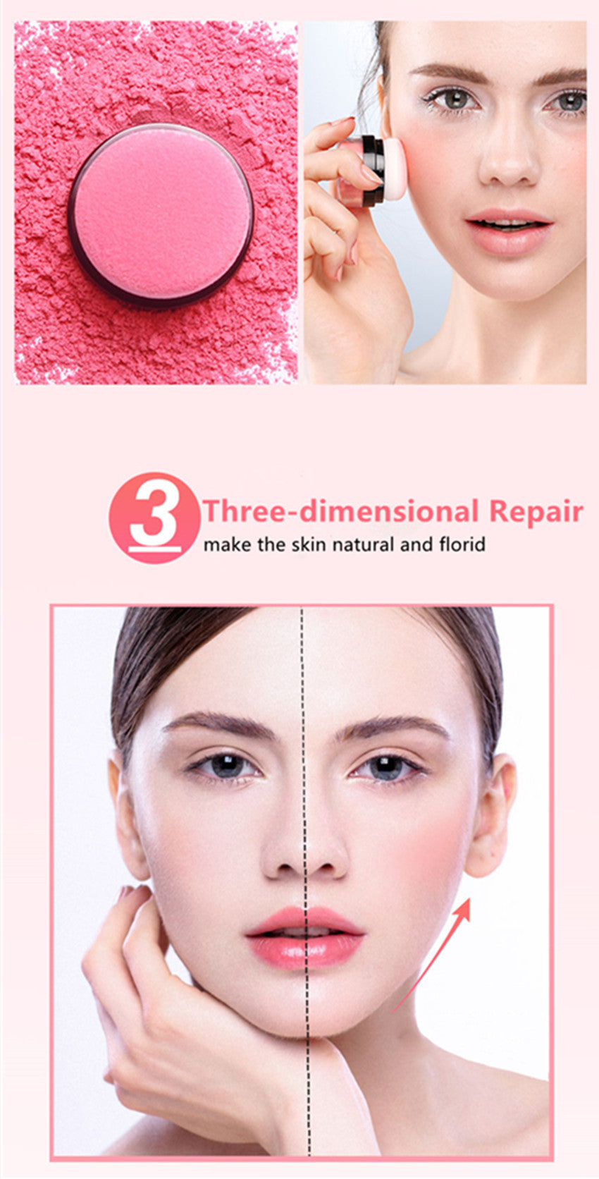 ILISYA Soft Face Blusher Powder Cheek Rouge Nourishing Nude Makeup Brightening Complexion Repair Cosmetics Maquiagem