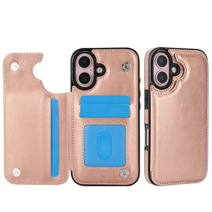 Premium PU Synthetic Faux Leather Wallet Case Designed for Various for iphone Models, Featuring Card Slots, a Stand, And Shockproof Protection.