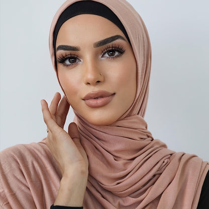 [Elegant Hijab] Polyester Elegant Brown Hijab for Women | Versatile & Stylish, Perfect for Casual Outings, Weekend Wear, and Special Occasions