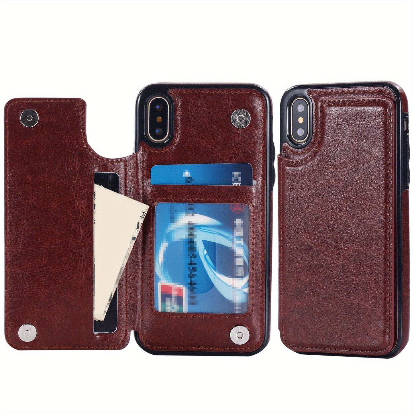 Premium PU Synthetic Faux Leather Wallet Case Designed for Various for iphone Models, Featuring Card Slots, a Stand, And Shockproof Protection.