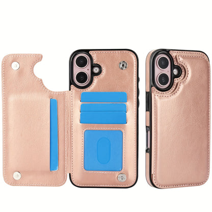 Premium PU Synthetic Faux Leather Wallet Case Designed for Various for iphone Models, Featuring Card Slots, a Stand, And Shockproof Protection.