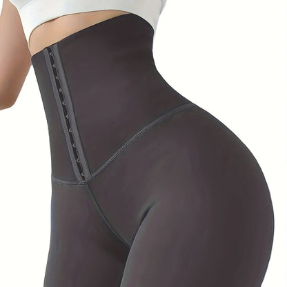 Women'S High-Waist Double-Breasted Tummy Control Leggings - Thickened, Stretchy, Button Closure, Olive Green, Long Length, All-Season Skinny Jeans for Butt Lifting & Belly Smoothing, High Waisted Leggings, Butt Lifting Appare