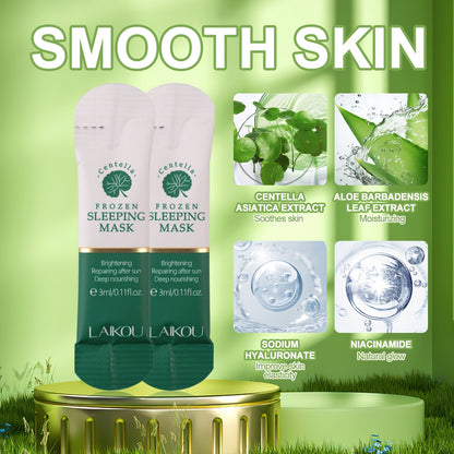 20pcs Centella Asiatica Moisturizing & Firming Sleeping Mask - Hydrating, Fragrance-Free, Hypoallergenic, Plant-Based Formula for All Light Beige Types, Unisex Adult Skincare, Skincare Routine, Sleek Packaging, Natural Ingred