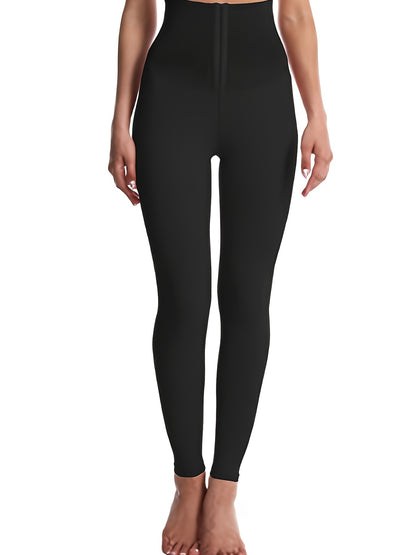 Women'S High-Waist Double-Breasted Tummy Control Leggings - Thickened, Stretchy, Button Closure, Olive Green, Long Length, All-Season Skinny Jeans for Butt Lifting & Belly Smoothing, High Waisted Leggings, Butt Lifting Appare