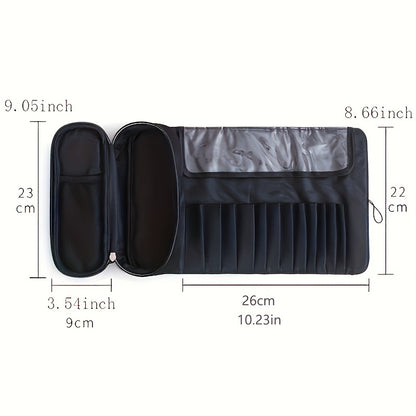 Large Capacity Makeup Brush Organizer Bag - Multi-Functional Korean Style Portable Cosmetic Pouch for Students