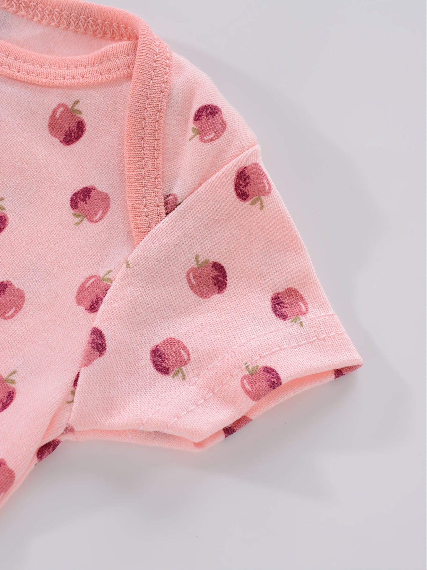 Newborn Baby Short Sleeve One-Piece Suit 4pcs Set with Alphabet Print and Embroidery Triangle Climbing Suit Ha Clothes Set 0-9 Months Baby Clothes