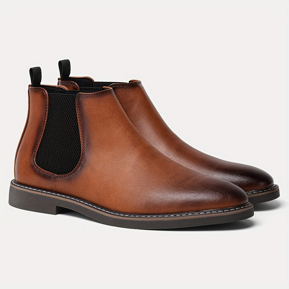 Men'S Chelsea Boots - Classic Ankle Boots with Elastic Closure, Glossy Black Faux, Cushioned Insole & Non-Slip PVC Sole - Formal & Casual Shoes for Everyday, Office, Events - Extended Sizes up to EU 46 (US Men'S 12) - Model #
