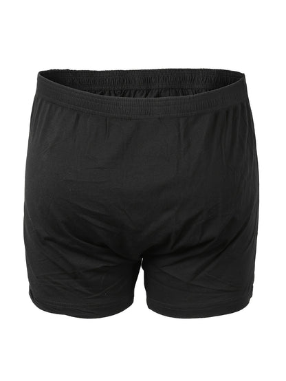Men'S High-Waist Boxer Briefs - Soft Breathable, Loose Fit, Deep Crotch, Button Detail, Solid Black, Comfortable for Casual Attire, High Waisted Boxer Briefs