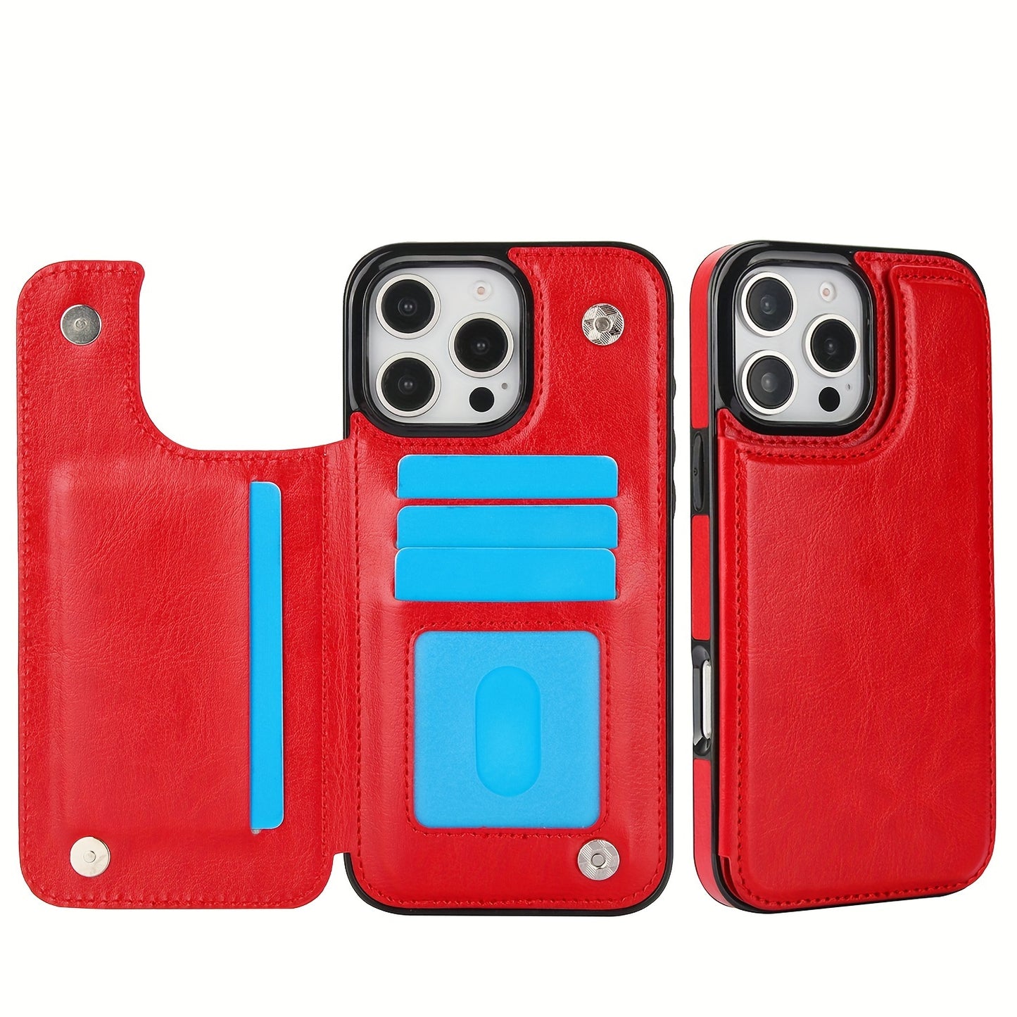 Premium PU Synthetic Faux Leather Wallet Case Designed for Various for iphone Models, Featuring Card Slots, a Stand, And Shockproof Protection.
