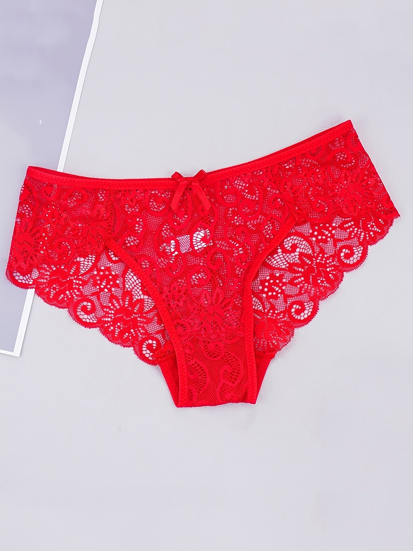 5 Pack Women's Lace Sexy Mid Waist Panties