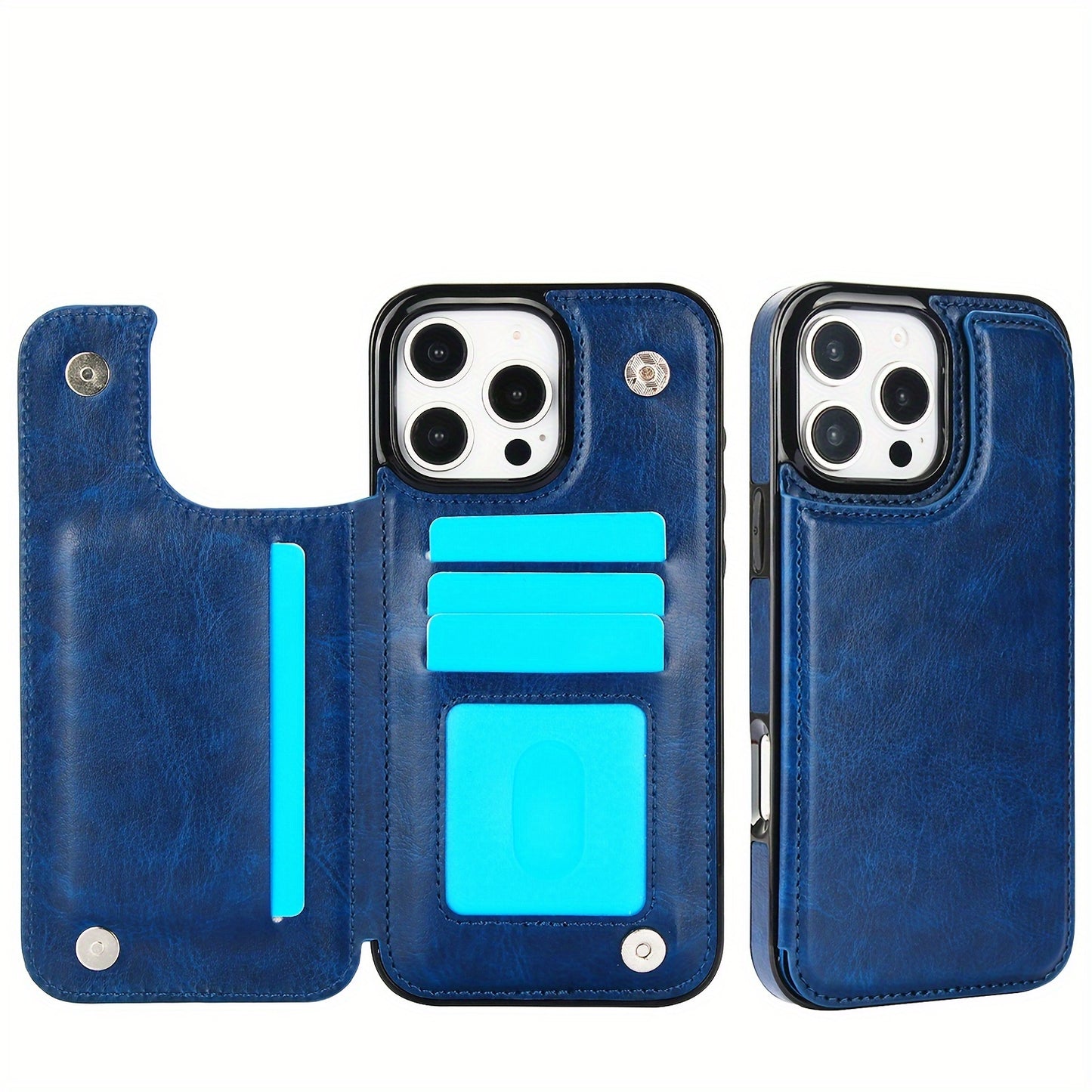 Premium PU Synthetic Faux Leather Wallet Case Designed for Various for iphone Models, Featuring Card Slots, a Stand, And Shockproof Protection.