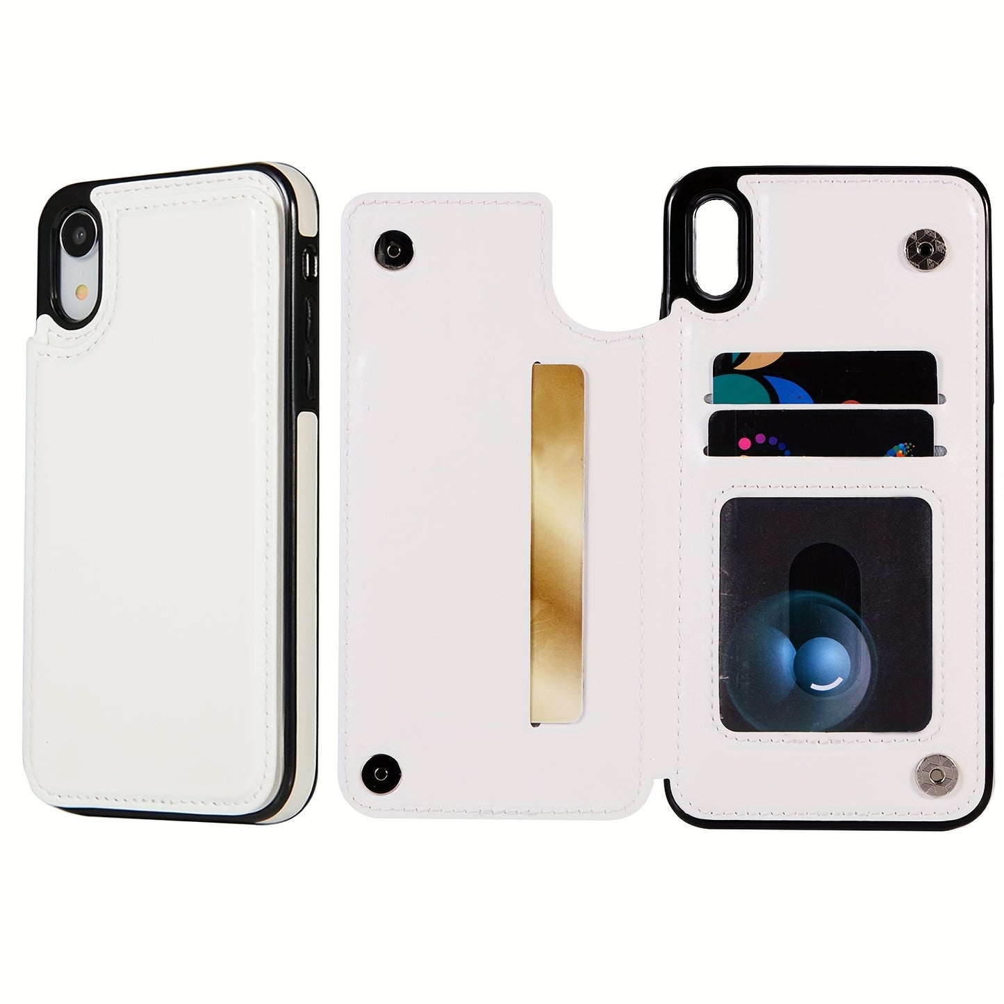 Premium PU Synthetic Faux Leather Wallet Case Designed for Various for iphone Models, Featuring Card Slots, a Stand, And Shockproof Protection.