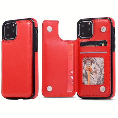 Premium PU Synthetic Faux Leather Wallet Case Designed for Various for iphone Models, Featuring Card Slots, a Stand, And Shockproof Protection.