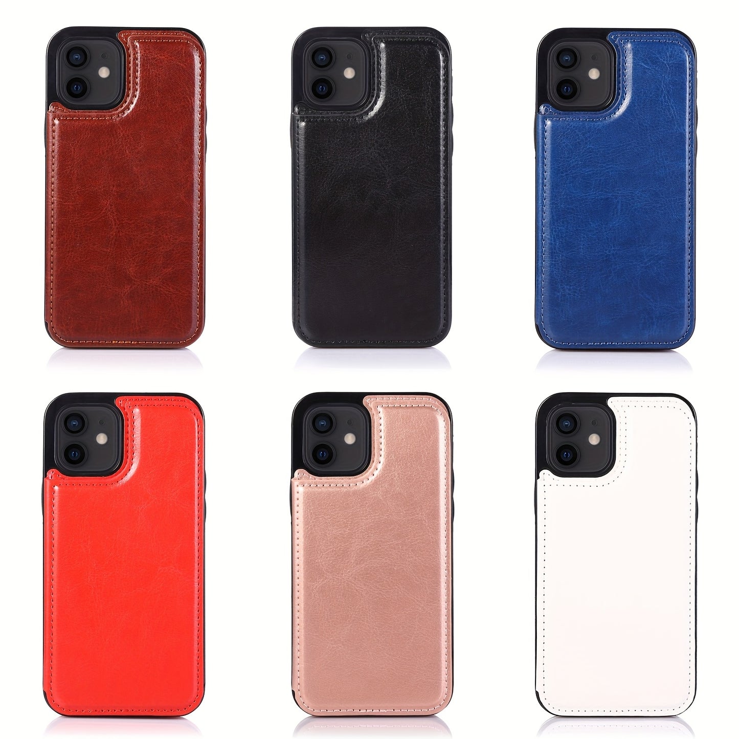 Premium PU Synthetic Faux Leather Wallet Case Designed for Various for iphone Models, Featuring Card Slots, a Stand, And Shockproof Protection.