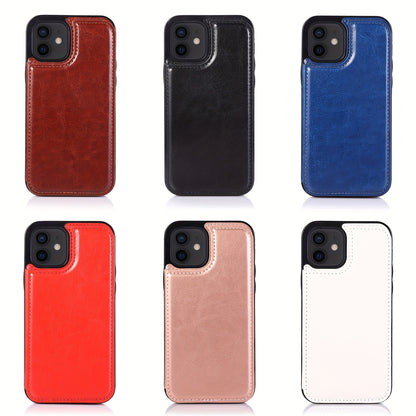 Premium PU Synthetic Faux Leather Wallet Case Designed for Various for iphone Models, Featuring Card Slots, a Stand, And Shockproof Protection.