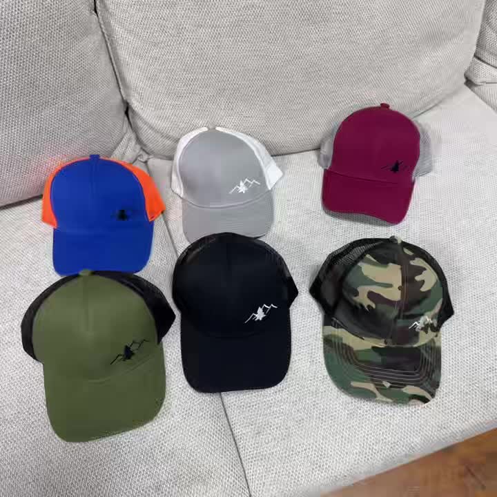 Trendy Embroidered Trucker Hat, Breathable Mesh Baseball Cap for Outdoor & Skateboarding, Business Business Style