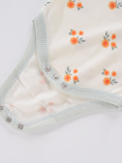 Newborn Baby Short Sleeve One-Piece Suit 4pcs Set with Alphabet Print and Embroidery Triangle Climbing Suit Ha Clothes Set 0-9 Months Baby Clothes