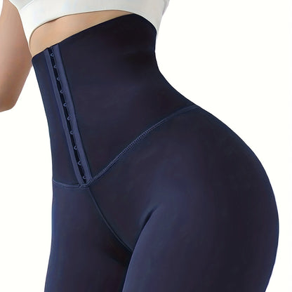 Women'S High-Waist Double-Breasted Tummy Control Leggings - Thickened, Stretchy, Button Closure, Olive Green, Long Length, All-Season Skinny Jeans for Butt Lifting & Belly Smoothing, High Waisted Leggings, Butt Lifting Appare