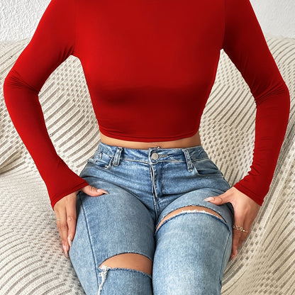 Sexy Short Top with Navel Exposure - European and American Fashion Women's 2205
