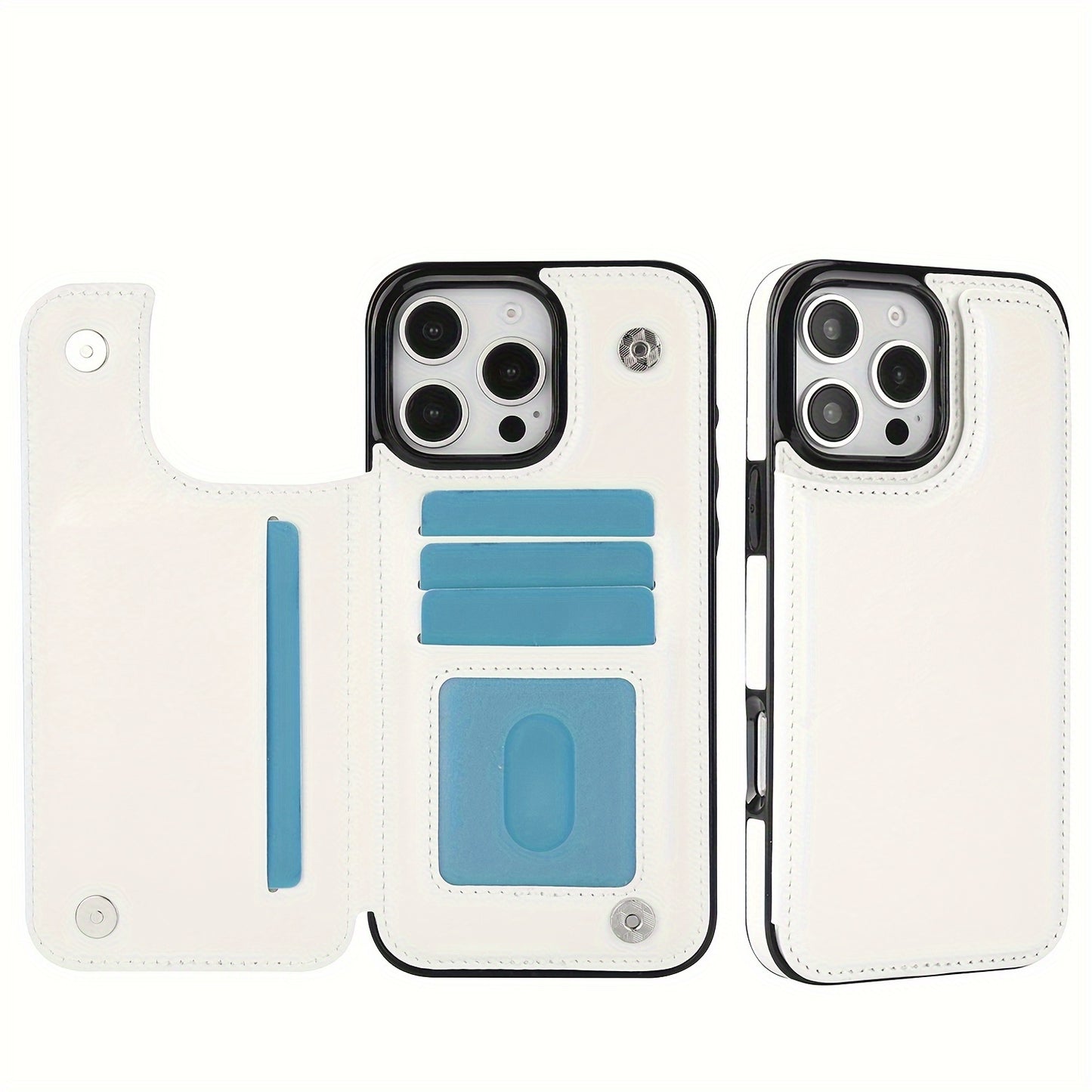 Premium PU Synthetic Faux Leather Wallet Case Designed for Various for iphone Models, Featuring Card Slots, a Stand, And Shockproof Protection.