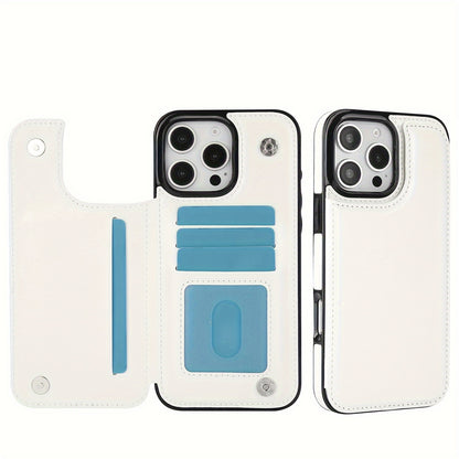 Premium PU Synthetic Faux Leather Wallet Case Designed for Various for iphone Models, Featuring Card Slots, a Stand, And Shockproof Protection.