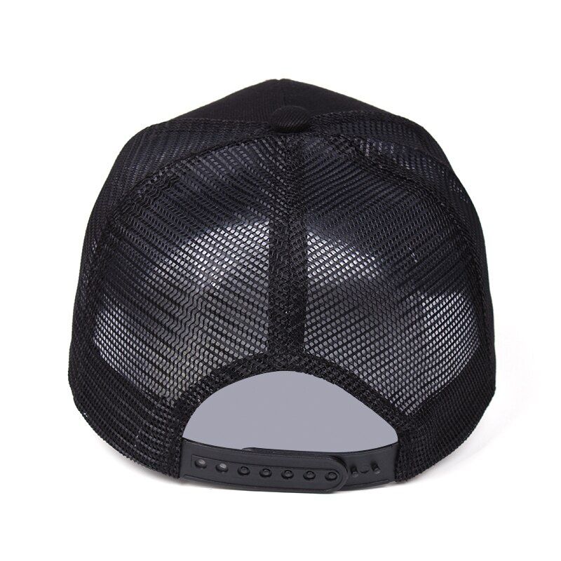 Trendy Embroidered Trucker Hat, Breathable Mesh Baseball Cap for Outdoor & Skateboarding, Business Business Style