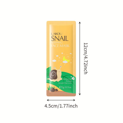 10pcs of Snail Sleeping Mask - Hydrating, Moisturizing, Firming Light Beige, Wash-free Mask, Suitable for All Light Beige Types, Portable Travel Packaging, Moisturizing Mask