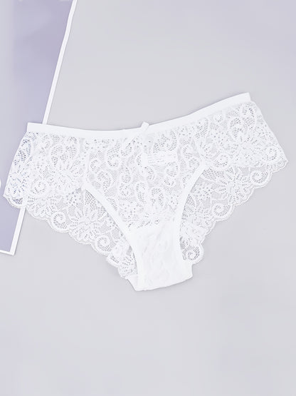 5 Pack Women's Lace Sexy Mid Waist Panties