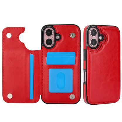 Premium PU Synthetic Faux Leather Wallet Case Designed for Various for iphone Models, Featuring Card Slots, a Stand, And Shockproof Protection.