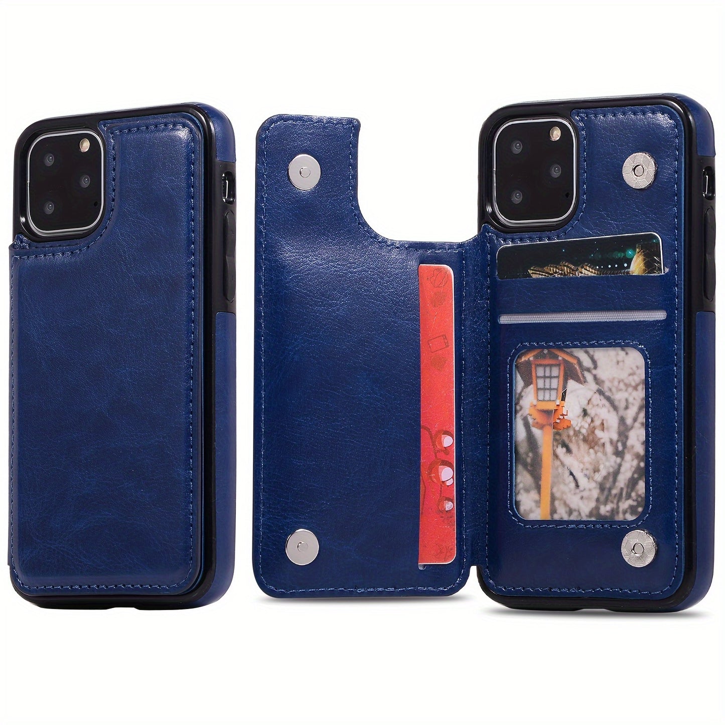 Premium PU Synthetic Faux Leather Wallet Case Designed for Various for iphone Models, Featuring Card Slots, a Stand, And Shockproof Protection.