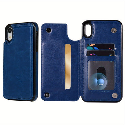 Premium PU Synthetic Faux Leather Wallet Case Designed for Various for iphone Models, Featuring Card Slots, a Stand, And Shockproof Protection.