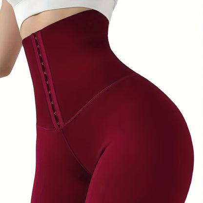 Women'S High-Waist Double-Breasted Tummy Control Leggings - Thickened, Stretchy, Button Closure, Olive Green, Long Length, All-Season Skinny Jeans for Butt Lifting & Belly Smoothing, High Waisted Leggings, Butt Lifting Appare