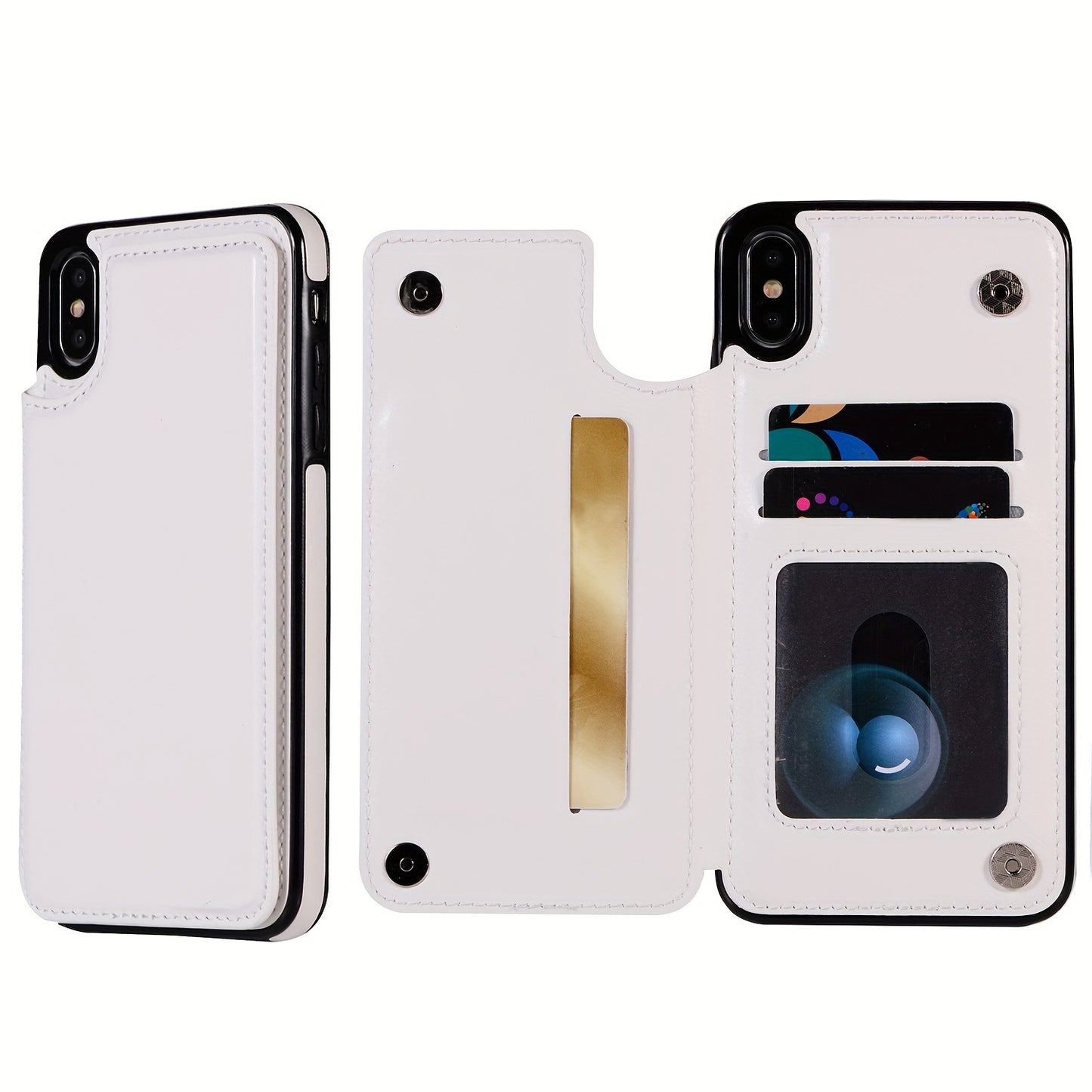 Premium PU Synthetic Faux Leather Wallet Case Designed for Various for iphone Models, Featuring Card Slots, a Stand, And Shockproof Protection.