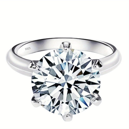 New Women'S One-Carat 925 Silver Moissanite Ring Plated with Tp950.