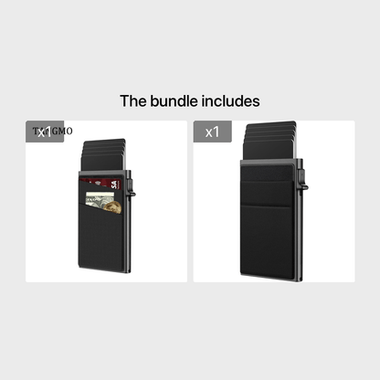 Simple RFID Blocking Aluminum Alloy Credit Card Holder with Money Bag for Men