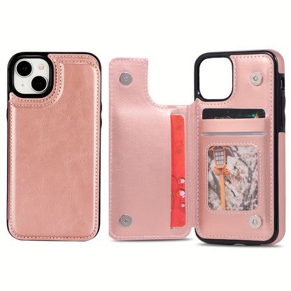 Premium PU Synthetic Faux Leather Wallet Case Designed for Various for iphone Models, Featuring Card Slots, a Stand, And Shockproof Protection.