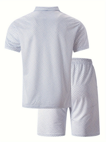 Men's T-shirt short sleeve + shorts casual sports suit blue