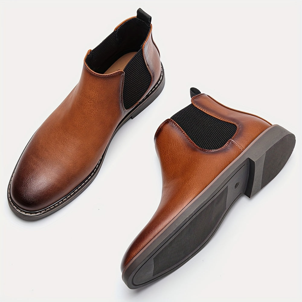 Men'S Chelsea Boots - Classic Ankle Boots with Elastic Closure, Glossy Black Faux, Cushioned Insole & Non-Slip PVC Sole - Formal & Casual Shoes for Everyday, Office, Events - Extended Sizes up to EU 46 (US Men'S 12) - Model #