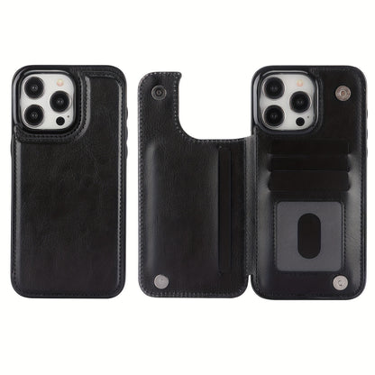 Premium PU Synthetic Faux Leather Wallet Case Designed for Various for iphone Models, Featuring Card Slots, a Stand, And Shockproof Protection.