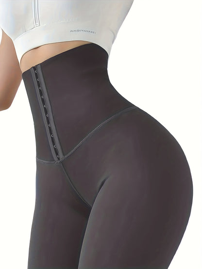 Women'S High-Waist Double-Breasted Tummy Control Leggings - Thickened, Stretchy, Button Closure, Olive Green, Long Length, All-Season Skinny Jeans for Butt Lifting & Belly Smoothing, High Waisted Leggings, Butt Lifting Appare