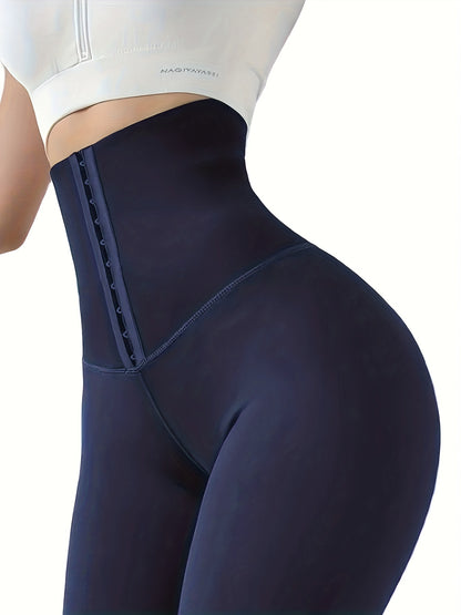 Women'S High-Waist Double-Breasted Tummy Control Leggings - Thickened, Stretchy, Button Closure, Olive Green, Long Length, All-Season Skinny Jeans for Butt Lifting & Belly Smoothing, High Waisted Leggings, Butt Lifting Appare