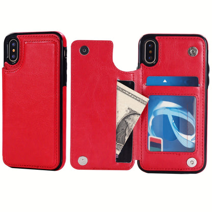 Premium PU Synthetic Faux Leather Wallet Case Designed for Various for iphone Models, Featuring Card Slots, a Stand, And Shockproof Protection.