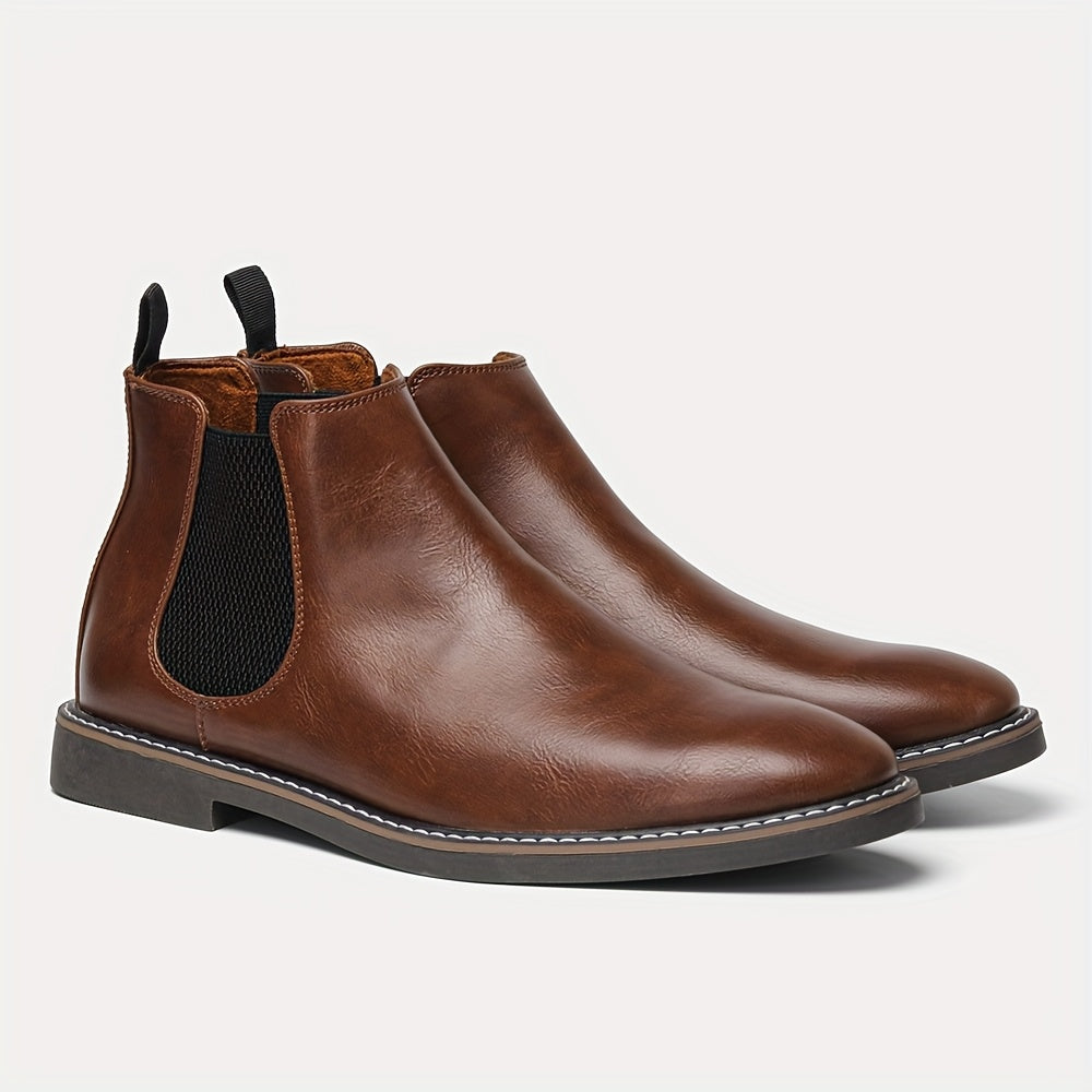 Men'S Chelsea Boots - Classic Ankle Boots with Elastic Closure, Glossy Black Faux, Cushioned Insole & Non-Slip PVC Sole - Formal & Casual Shoes for Everyday, Office, Events - Extended Sizes up to EU 46 (US Men'S 12) - Model #
