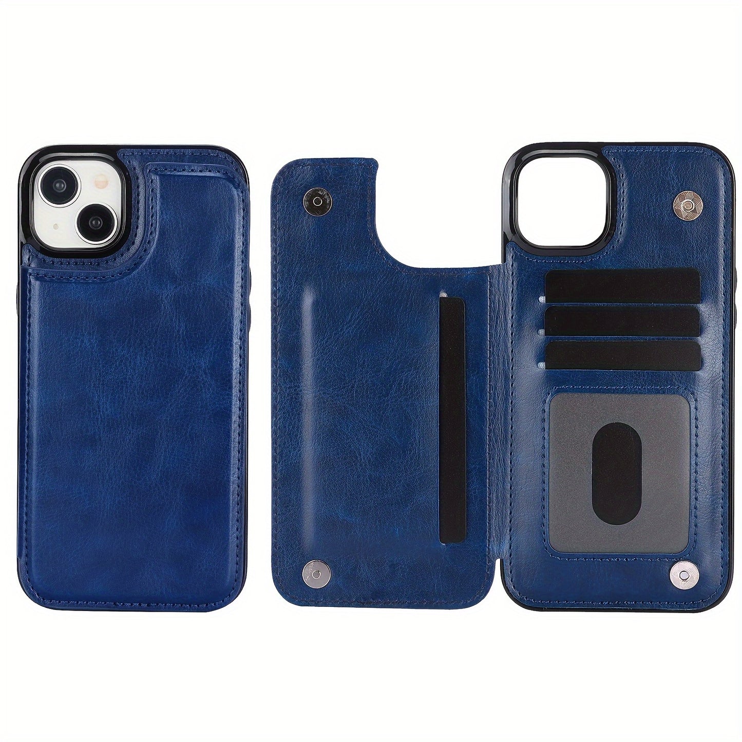Premium PU Synthetic Faux Leather Wallet Case Designed for Various for iphone Models, Featuring Card Slots, a Stand, And Shockproof Protection.