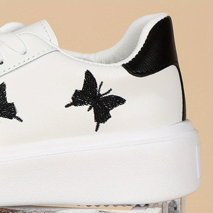 Ladies' Embroidered Butterfly Flat Shoes, Casual And Lightweight Loafers