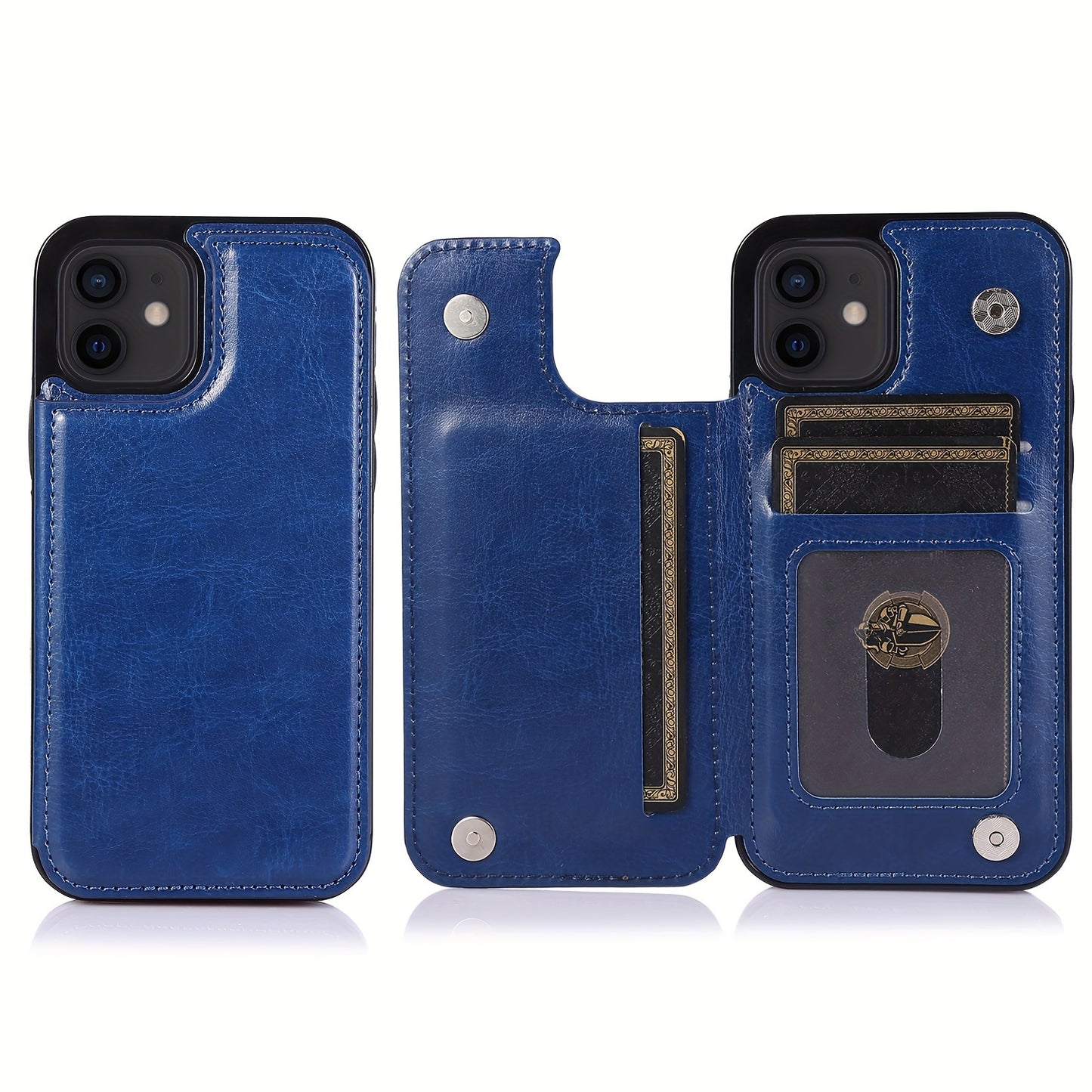 Premium PU Synthetic Faux Leather Wallet Case Designed for Various for iphone Models, Featuring Card Slots, a Stand, And Shockproof Protection.