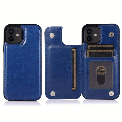 Premium PU Synthetic Faux Leather Wallet Case Designed for Various for iphone Models, Featuring Card Slots, a Stand, And Shockproof Protection.