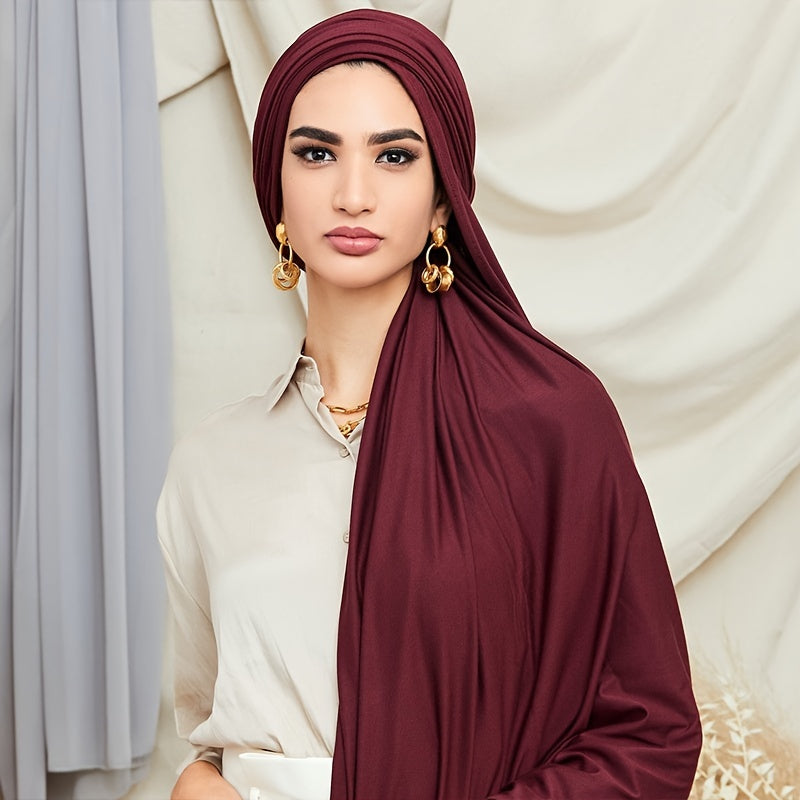 [Elegant Hijab] Polyester Elegant Brown Hijab for Women | Versatile & Stylish, Perfect for Casual Outings, Weekend Wear, and Special Occasions