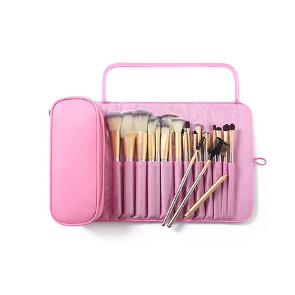 Large Capacity Makeup Brush Organizer Bag - Multi-Functional Korean Style Portable Cosmetic Pouch for Students